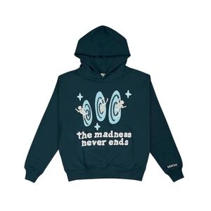 broken planet market hoodie the madness never ends - medium